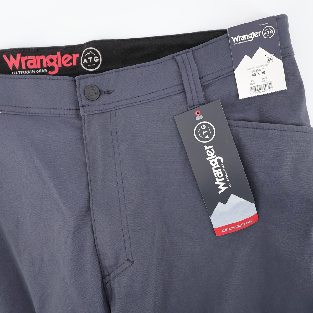 NEW Wrangler ATG Cliffside Utility Pants Charcoal Grey Mens 40x30